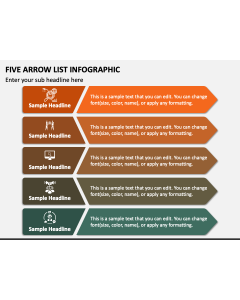 Five Arrow List Infographic PPT Slide 1