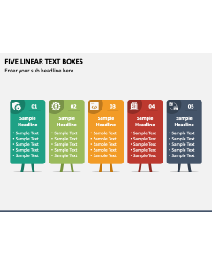 Five Linear Text Boxes PPT Slide 1