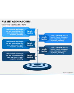 Five List Agenda Points PPT Slide 1