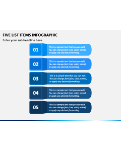 Five List Items Infographic PPT Slide 1