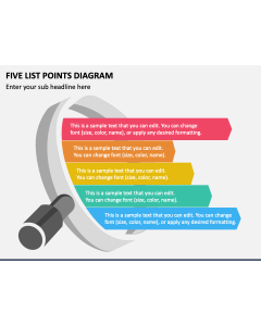 Five List Points Diagram PPT Slide 1