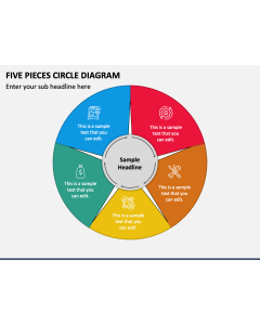 Five Pieces Circle Diagram PPT Slide 1