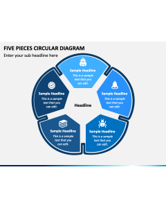 Five Pieces Circular Diagram PPT Slide 1