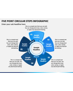 Five Point Circular Steps Infographic PPT Slide 1