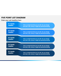 Five Point List Diagram PPT Slide 1