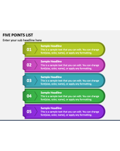 Five Points List PPT Slide 1