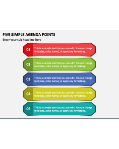 Five Simple Agenda Points PPT Slide 1