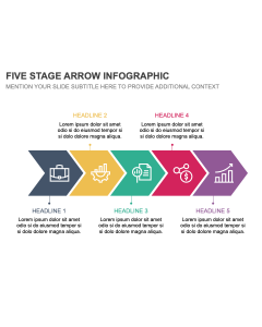 Five Stage Arrow Infographic PPT Thumbnail