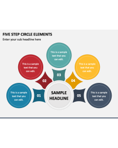 Five Step Circle Elements PPT Slide 1