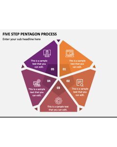 Five Step Pentagon Process PPT Slide 1