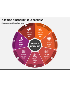 Flat Circle Infographic - 7 Sections PPT Slide 1