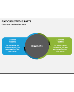 Flat Circle with 2 Parts PPT Slide 1