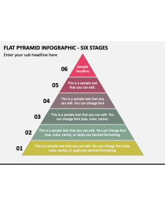 Flat Pyramid Infographic - Six Stages PPT Slide 1