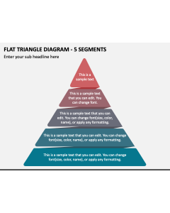 Flat Triangle Diagram - 5 Segments PPT Slide 1