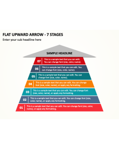 Flat Upward Arrow - 7 Stages PPT Slide 1