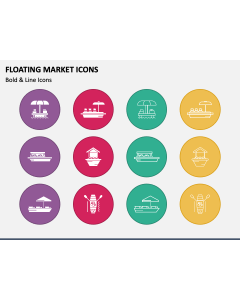 Floating Market Icons PPT Slide 1