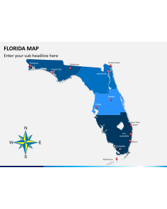 Florida map PPT slide 1