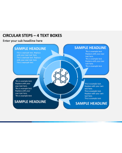 Circular Steps – 4 Text Boxes PPT Slide 1