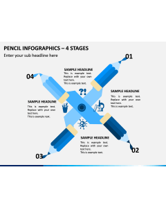 Pencil Infographics – 4 Stages PPT Slide 1