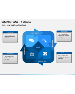 Square Flow – 4 Stages PPT Slide 1