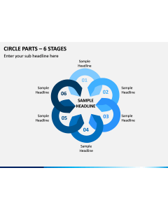 Circle Parts – 6 Stages PPT Slide 1