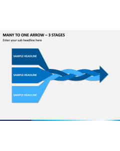 Many To One Arrow – 3 Stages PPT Slide 1