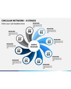 Circular Network – 8 Stages PPT Slide 1