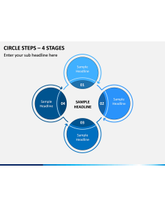 Circle Steps – 4 Stages PPT Slide 1