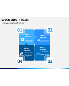 Square Steps – 4 Stages PPT Slide 1