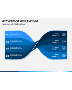 Curved Shapes with 4 Options PPT slide 1