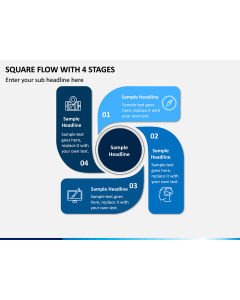 Square Flow with 4 Stages PPT slide 1