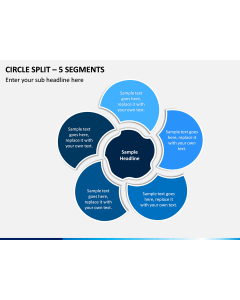 Circle Split – 5 Segments PPT slide 1