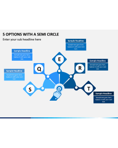 5 Options with a Semi Circle PPT slide 1