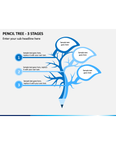 Pencil Tree - 3 Stages PPT slide 1