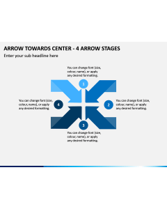 Arrow Towards Center - 4 Arrow Stages PPT Slide 1