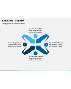 4 Arrows - Curved PPT Slide 1