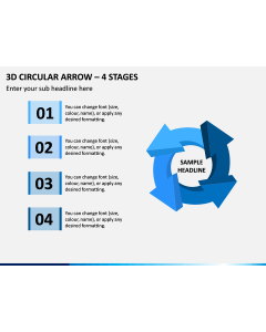 3d Circular Arrow – 4 Stages PPT Slide 1