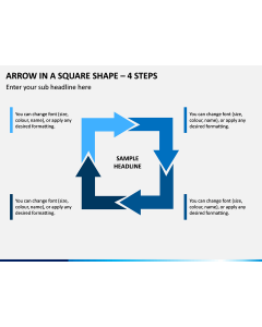 Arrow in a Square Shape – 4 Steps PPT Slide 1