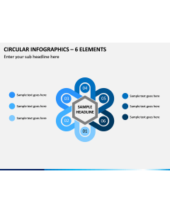 Circular Infographics – 6 Elements PPT Slide 1
