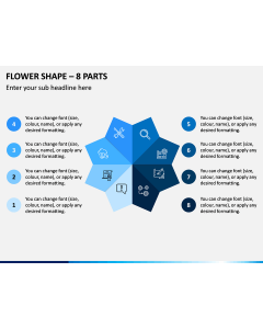 Flower Shape – 8 Parts PPT Slide 1