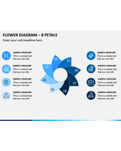 Flower Diagram – 8 Petals PPT Slide 1
