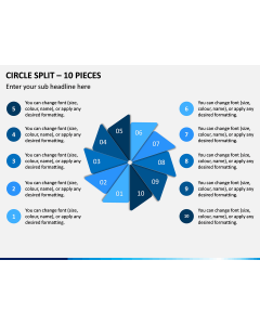 Circle Split – 10 Pieces PPT Slide 1