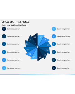 Circle Split – 12 Pieces PPT Slide 1