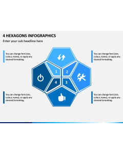 4 Hexagons Infographics PPT Slide 1