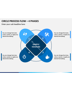 Circle Process Flow - 4 Phases PPT Slide 1