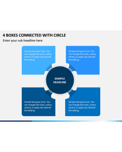 4 Boxes Connected With Circle PPT Slide 1
