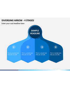 Diverging Arrow - 4 Stages PPT Slide 1