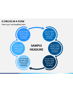6 Circles in a Flow PPT Slide 1