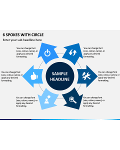 6 Spokes with Circle PPT Slide 1