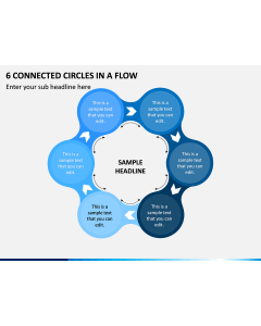 6 Connected Circles In a Flow PPT Slide 1